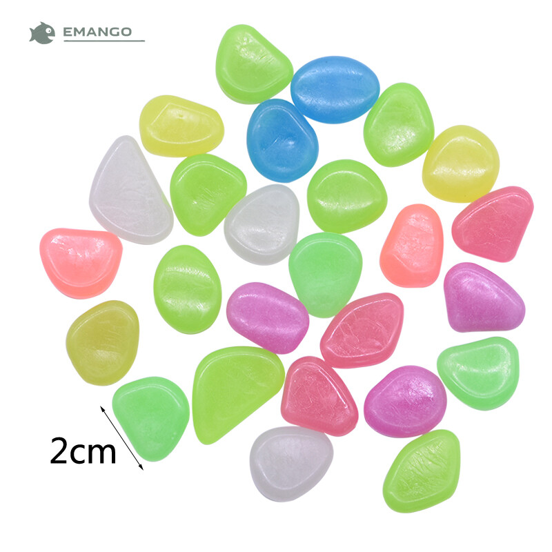 Bể cá đá phát sáng emango, 50 viên đá cuội nhân tạo trang trí sân vườn bể cá