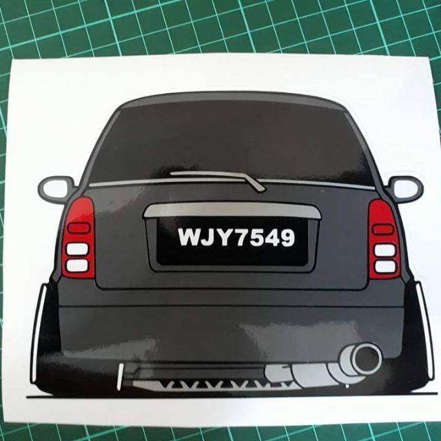 「Kvs auto parts」 [Sticker Kereta Custom] Sticker Perodua Kelisa : 3 Layer Custom No. Plate Custom Warna