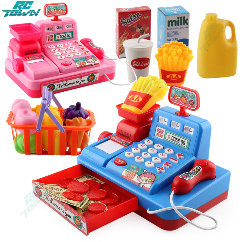 Cô Gái chơi giả vờ Đồ Chơi Siêu Thị máy tính tiền Với Ánh Sáng Âm Nhạc Cha Mẹ Con đồ chơi tương tác Cho quà tặng sinh nhật