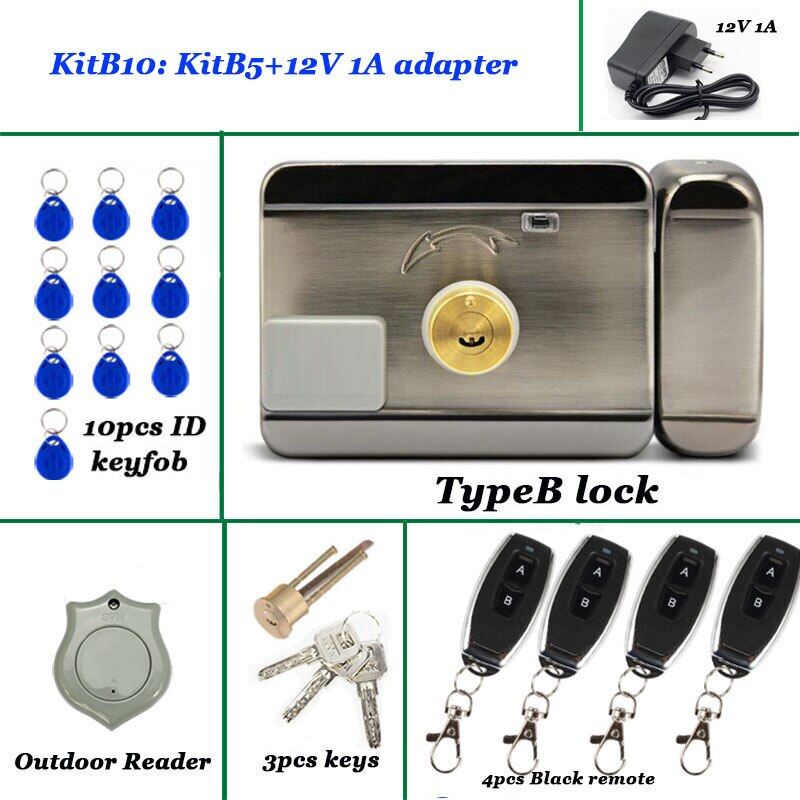 Khóa điều khiển từ xa không dây khóa cửa id 125khz khóa cổng mở khóa khóa điện 12v khóa tự động sử dụng với chuông cửa video