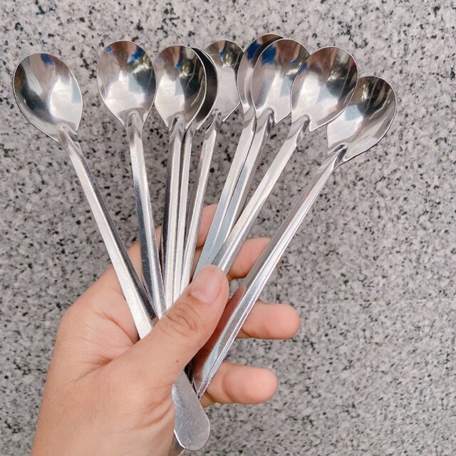 Muỗng Cafe Inox Đầu ,Muỗng Khoáy Nước Uống Inox Loại Dài