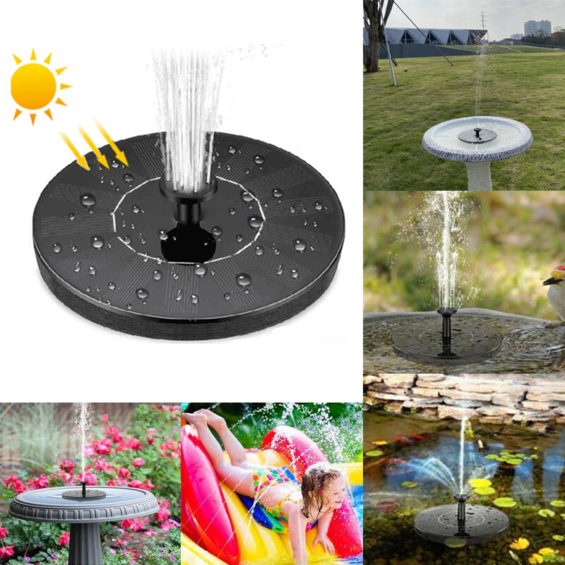 {hot} Dia 13/16cm 6V/1W 7V/1.4W Bird Bath Solar Fountain Water Pump Round Floating Fontaine Solaire for Outdoor Pool Pond Garden Decor