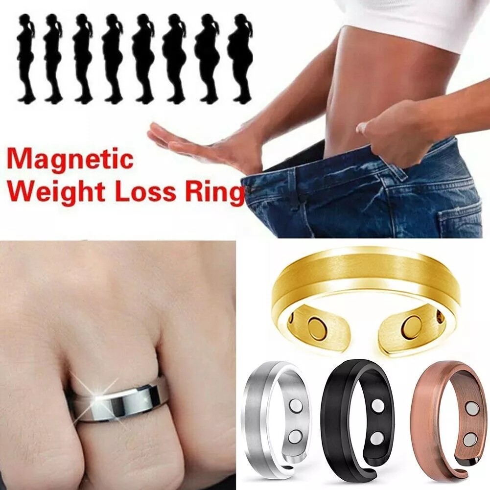Nhẫn giảm béo nam châm sức khỏe nhẫn đuôi thép hàn quốc nhẫn titan nam châm giảm cân giảm cân sức khỏe cặp đôi