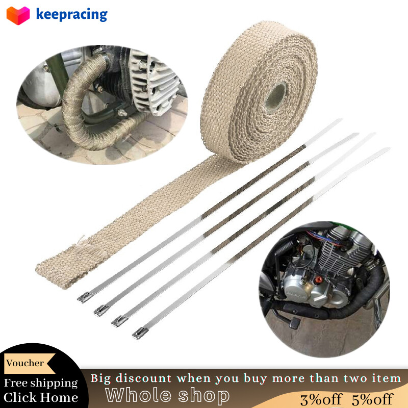 Hot Người Bán Hàng, Ống Xả Ống Dẫn Nhiệt Ống Nạp Turbo Không Cháy Băng Quấn Ống Xả Cách Điện Dây Kéo Giữ Nhiệt Không Gỉ 4 Dây Rút Bằng Thép Không Gỉ