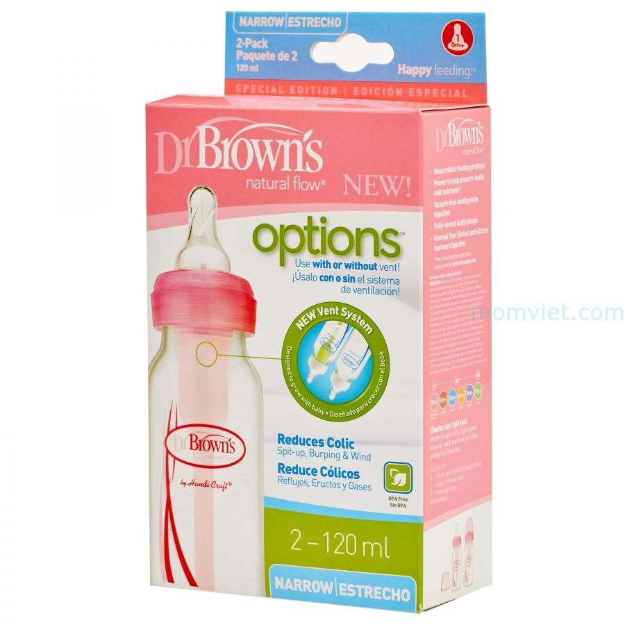 Combo 2 bình sữa 120ml nhựa pp options