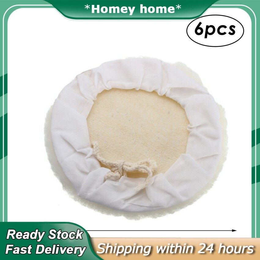 6 Chiếc Đĩa Đánh Bóng Bằng Len Giả Lông 7 Inch 180Mm, Bọc Đánh Bóng Bằng Len Có Dây Buộc, Miếng Đánh Bóng Xe Hơi