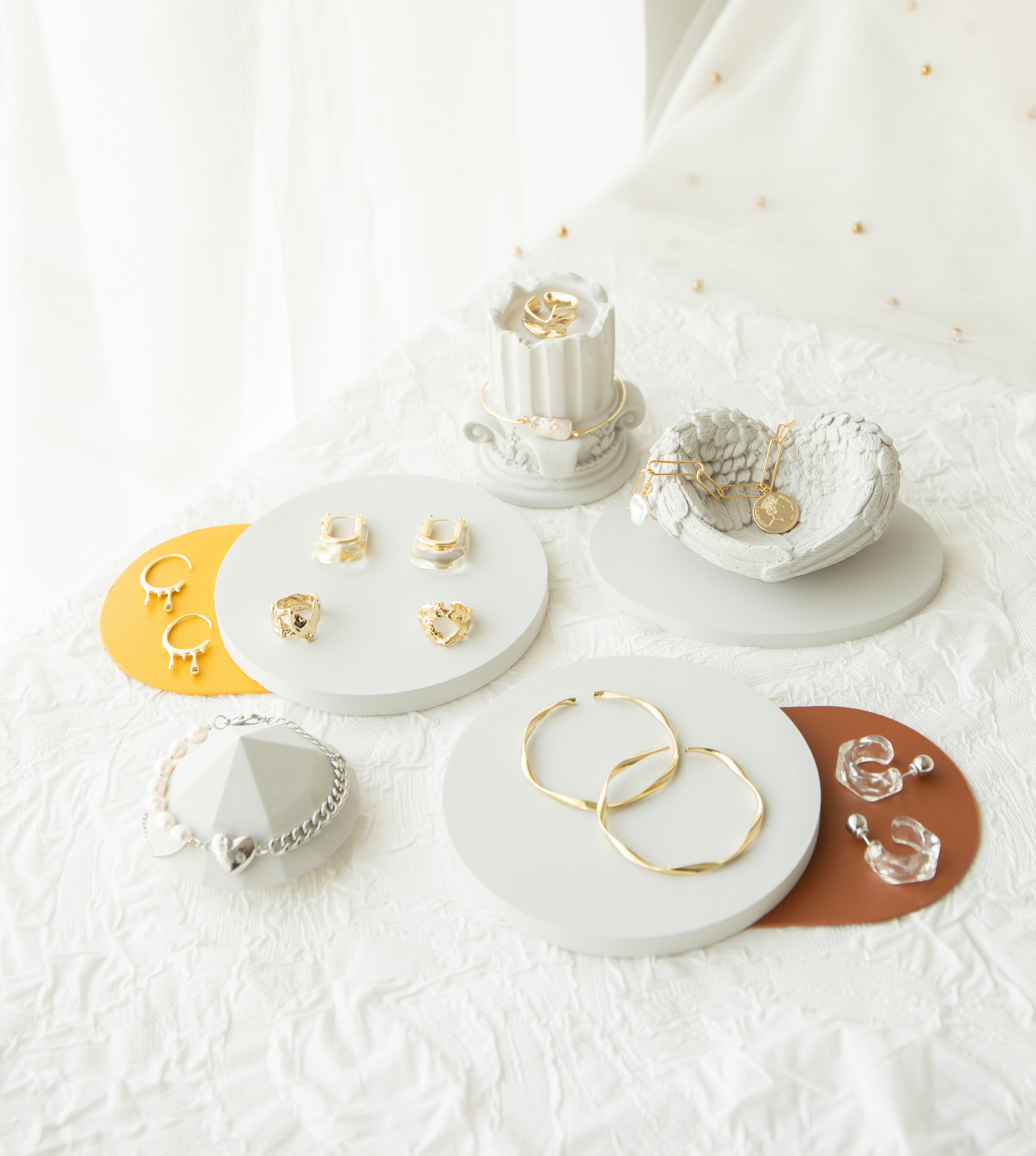 Khay Trang Sức Yiccraft, Giá Trưng Bày Thạch Cao, Khay Xếp Đồ Trang Sức Và Khay Trang Sức, Khay Trưng Bày Trang Sức, Tuyệt Vời Để Lưu Trữ Và Hiển Thị Tất Cả Các Loại Trang Sức