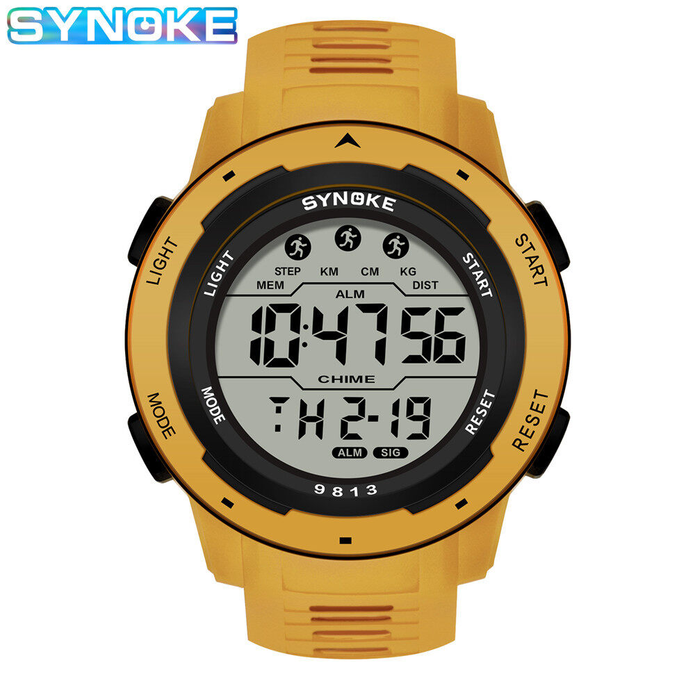 SYNOKE Sports Mens Watch Upgrade Movement Digital Big Dial Wristwatch 50M