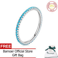 BAMOER Classic 925 Sterling Silver High Quality Circle Clear CZ Geometric Stackable Rings for Women Wedding Jewelry Gift SCR066
