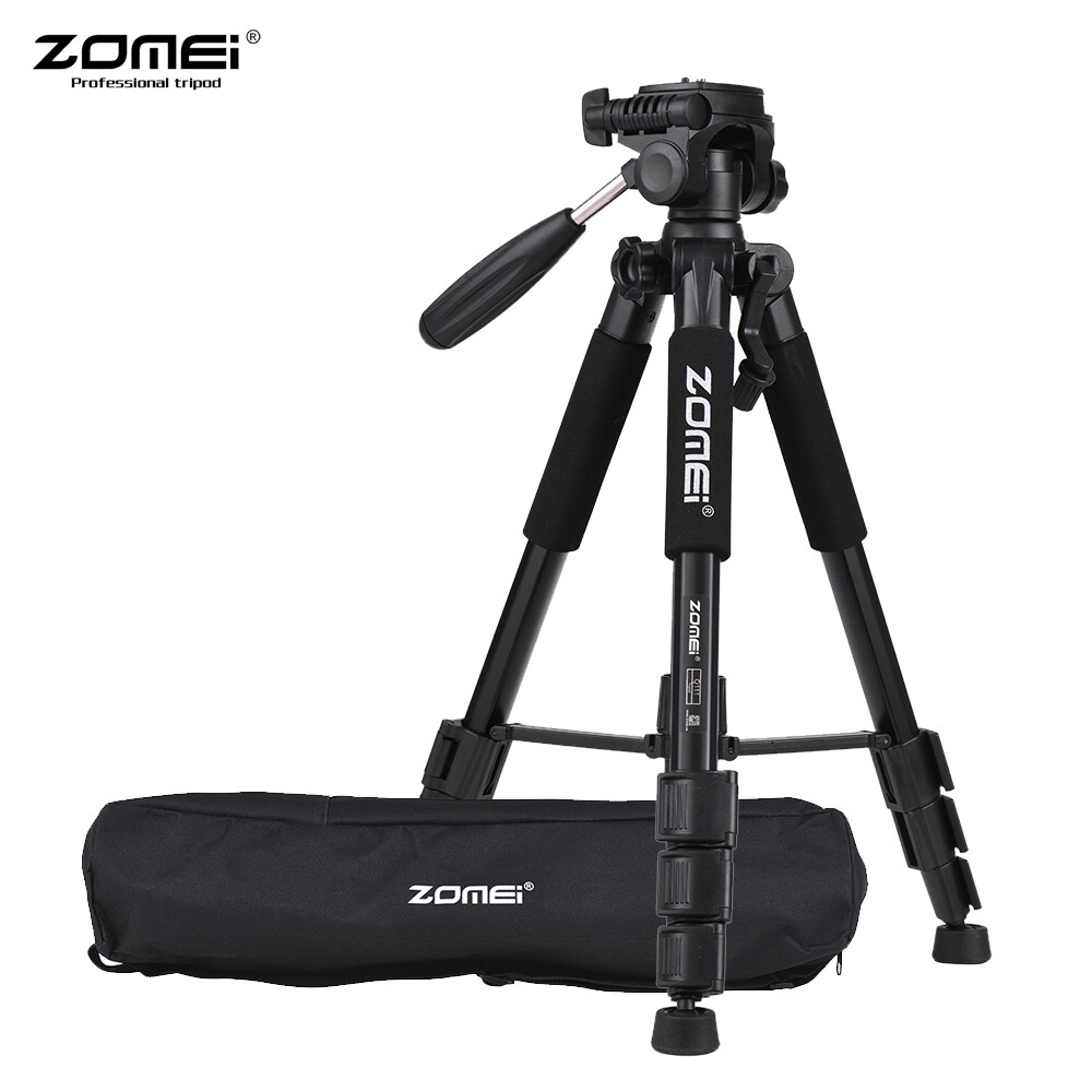Zomei máy ảnh hợp kim nhôm nhẹ cầm tay q111 142cm/56", chân máy du lịch với tấm tháo nhanh/túi xách dành cho điện thoại thông minh dslr canon nikon sony