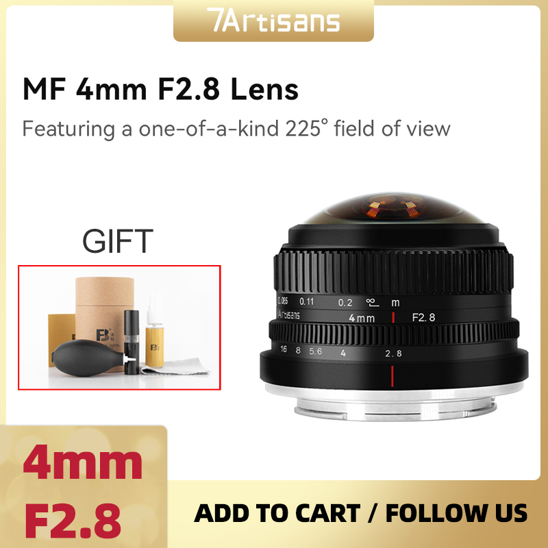 7artisans 7 artisans 4mm F2.8 225° Circular Fisheye MF Prime Lens For Sony E Fujifilm Fx Micro 4/3 Canon EOS-M Mount Cameras ราคา 4,788 บาท*ส่งฟรี