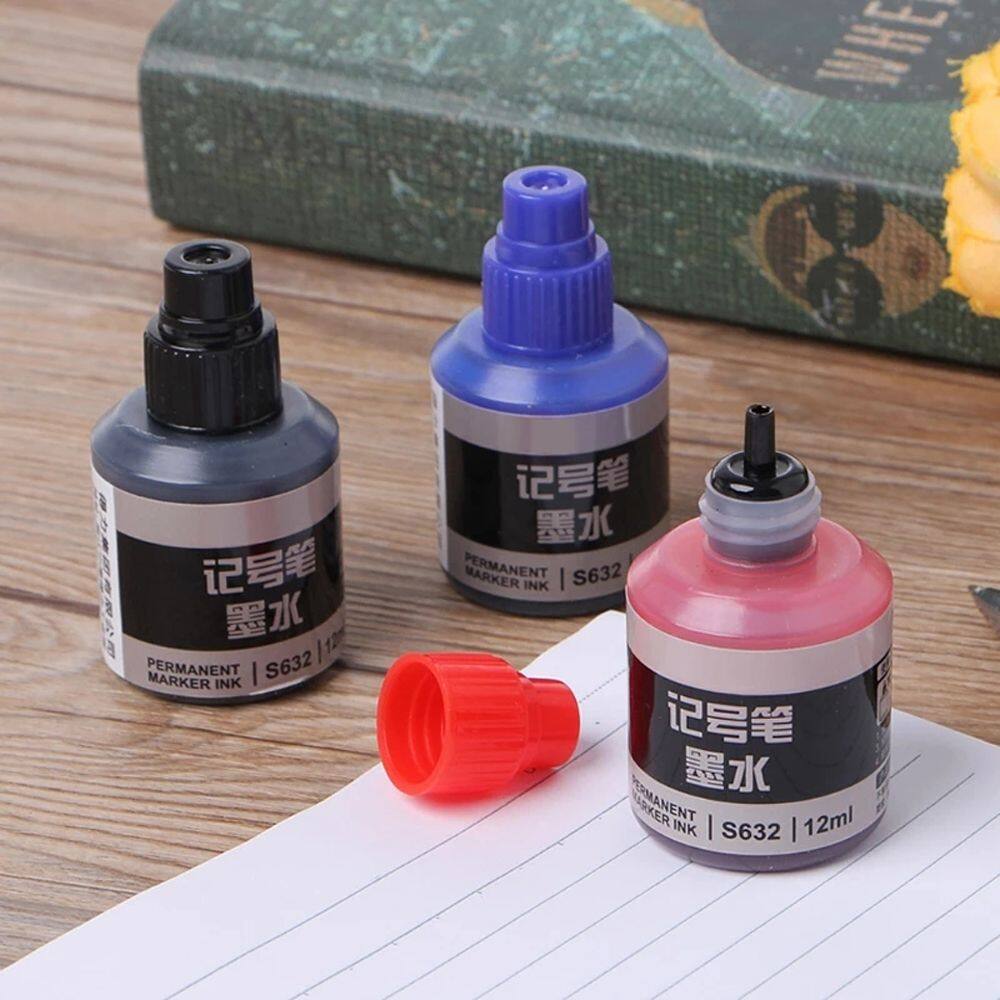 Xavie văn phòng phẩm đồ dùng viết để vẽ 12ml mực dầu bút đánh dấu màu đen đỏ xanh dương bút mực đổ mực bút vẽ graffiti bút mực bút đánh dấu mực