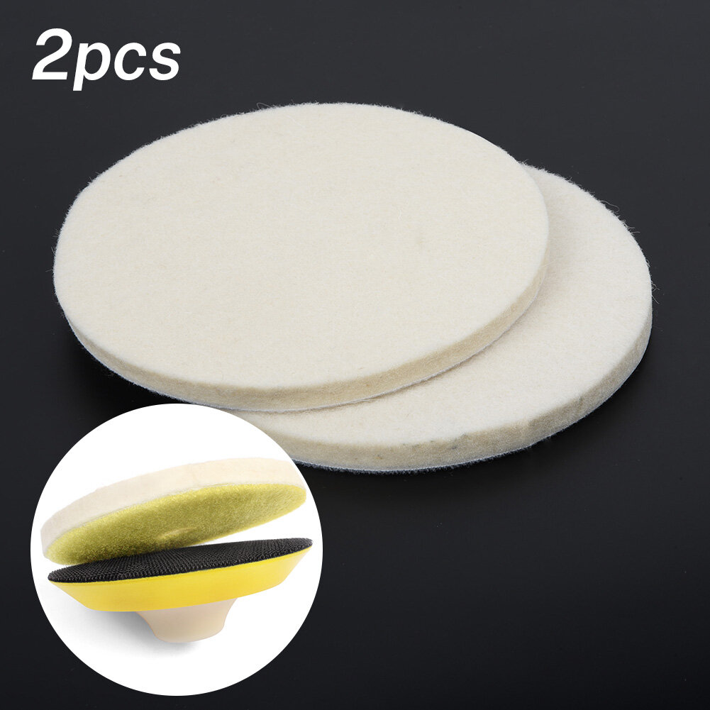 2 Cái 5Inch 125 Mm Len Nỉ Đánh Bóng Bánh Xe Cho Kính Thép Không Gỉ Ba Lan Sửa Chữa Vết Trầy Xước