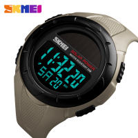 SKMEI Fashion Casual Brand Outdoor Sports Solar Power Men Watch 50Bar Waterproof Auto Date LED Display PU Digital Man Watch