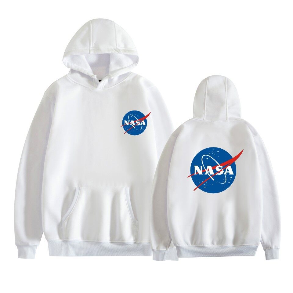 NASAผู้ชายลำลองผู้ชายแขนยาวเสื้อกันหนาวหมวกเสื้อH oodiesเสื้อแจ็คเก็ตเสื้อคลุมด้วยผ้าเสื้อสวมหัว