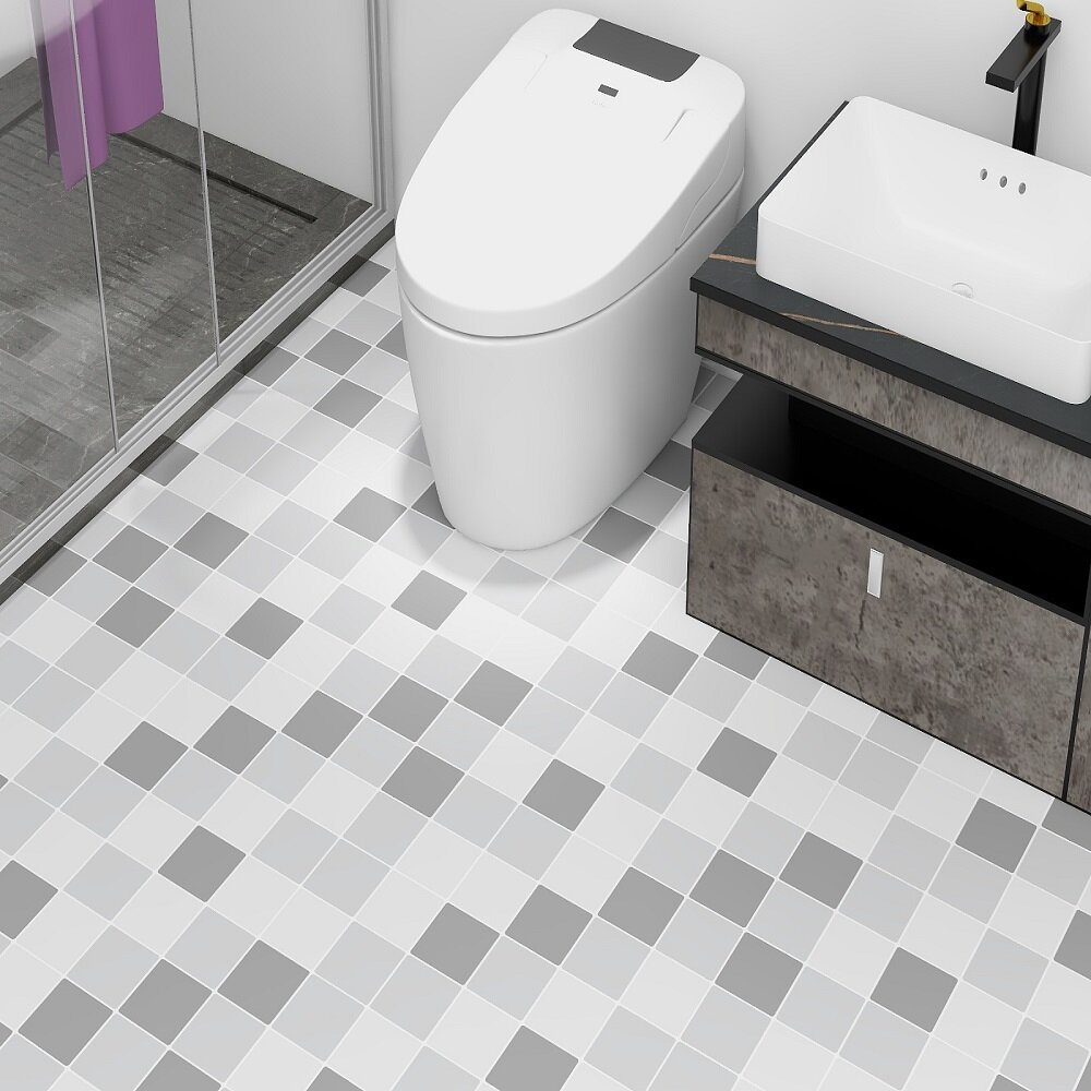 Miếng Dán Sàn Phòng Tắm Chống Trượt Chống Nước PVC Giấy Dán Tường Sàn Gạch Tự Dính Ban Công Nhà Bếp Chống Mài Mòn