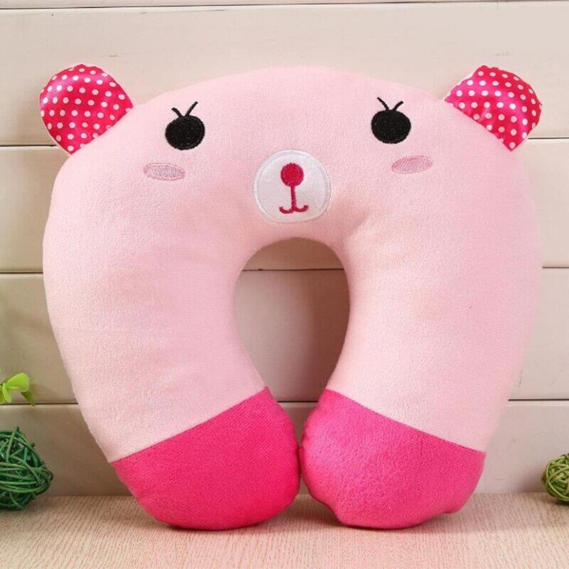 Dễ Thương động vật hoạt hình Dâu Tây Hình Chữ U Gối cổ Du Lịch Xách Tay Gối Tựa Đầu Gối Đệm Ghế Sang Trọng Cho Máy Bay