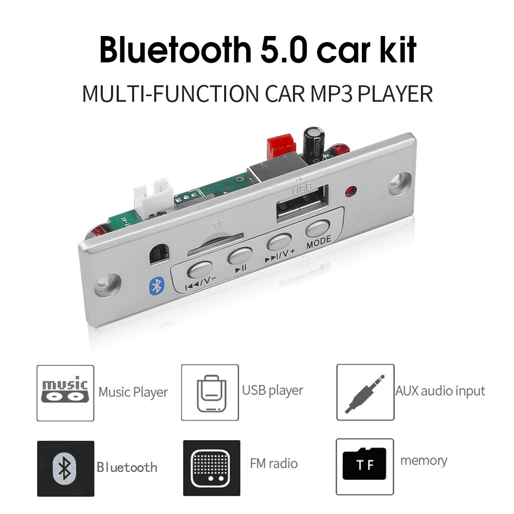 Bo Mạch Giải Mã Bluetooth 5.0 Máy Phát Âm Thanh Rảnh Tay MP3 WAV WMA FLAC APE Không Dây DC 12V Mô-đun Giải Mã Màn Hình LCD Màu Có Điều Khiển Từ Xa USB Đĩa U Đài FM S D Máy Thu Nhạc Aux