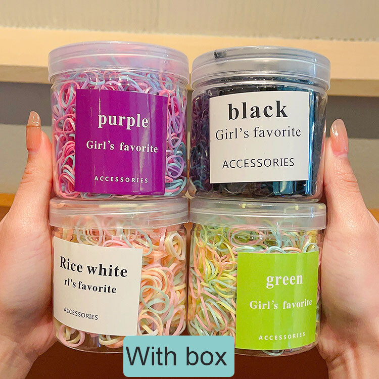 2000 Pcs Girl Kids Disposable Rubber Band Colorful Small Elastic Hair Band Ponytail Hair Tie