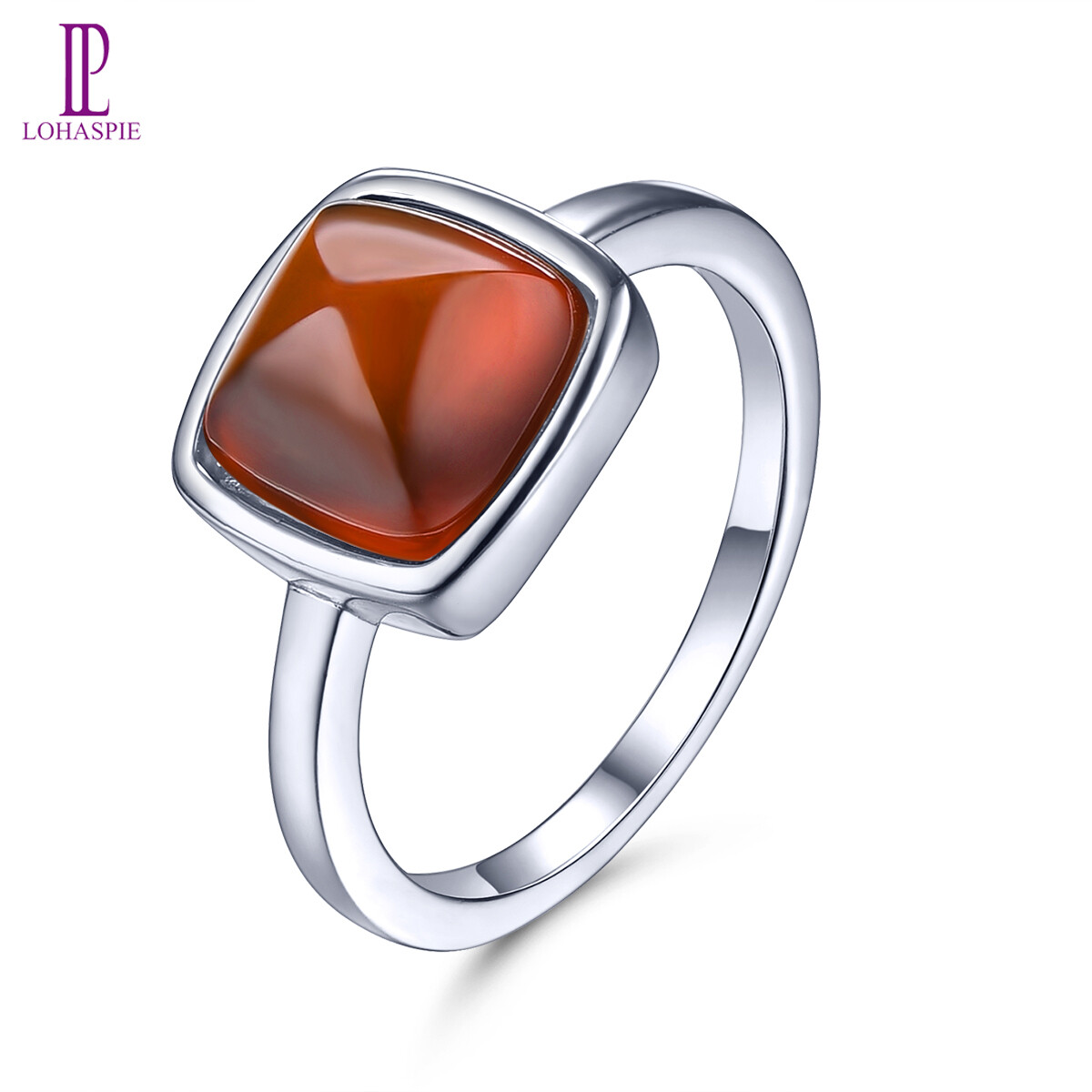 Nhẫn cưới đính hôn đá thạch anh tím tím đá quý tự nhiên thật bạc sterling 925 màu trơn thời trang nữ