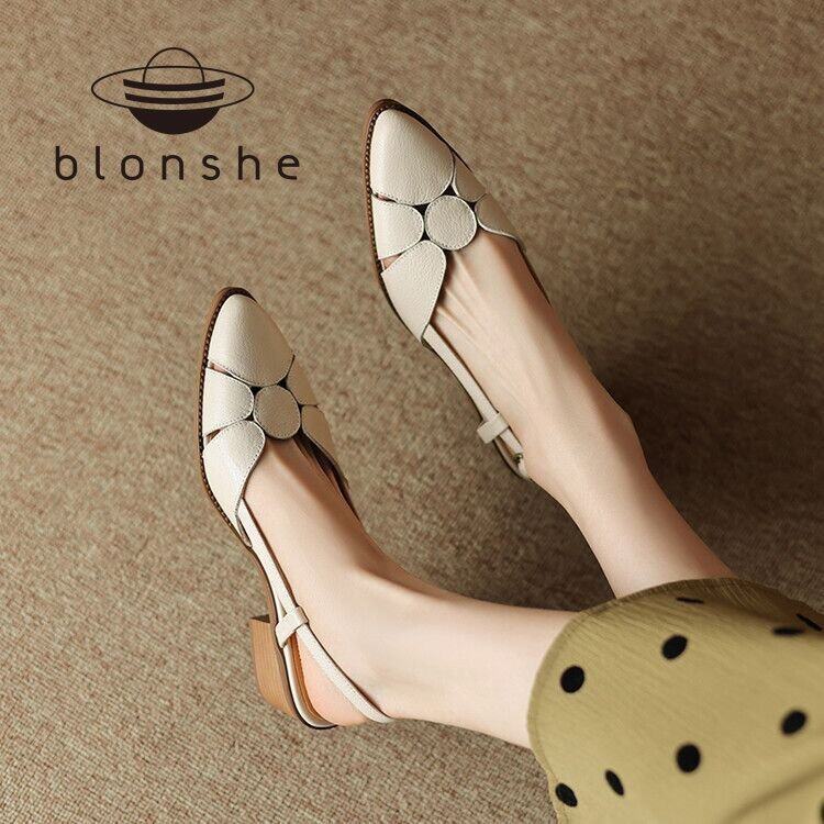 Blonshe Ankle Strap Heels Sandals For Women Fasion Korean Shoes For Women Mid Heels Sandals For Women Shoes For Women On 061402