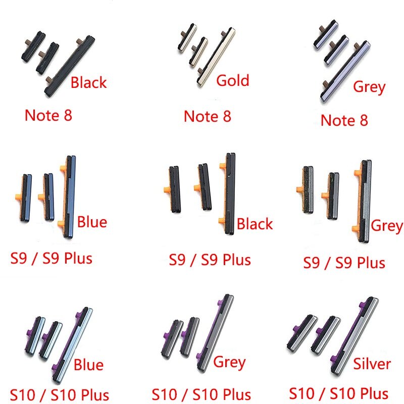 Mới nút âm lượng + bật/tắt nguồn phím bên bộ nút cho samsung note 8 s8 s9 s10 plus phím bên nút âm lượng và nguồn nút âm lượng atacado