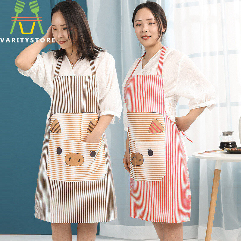 【Varitystore】Cute Tạp Dề Không Tay Hình Heo Hoạt Hình Yếm Đeo Cổ Tạp Dề Nhà Bếp Chống Bẩn Chống Nước Thời Trang Hàn Quốc