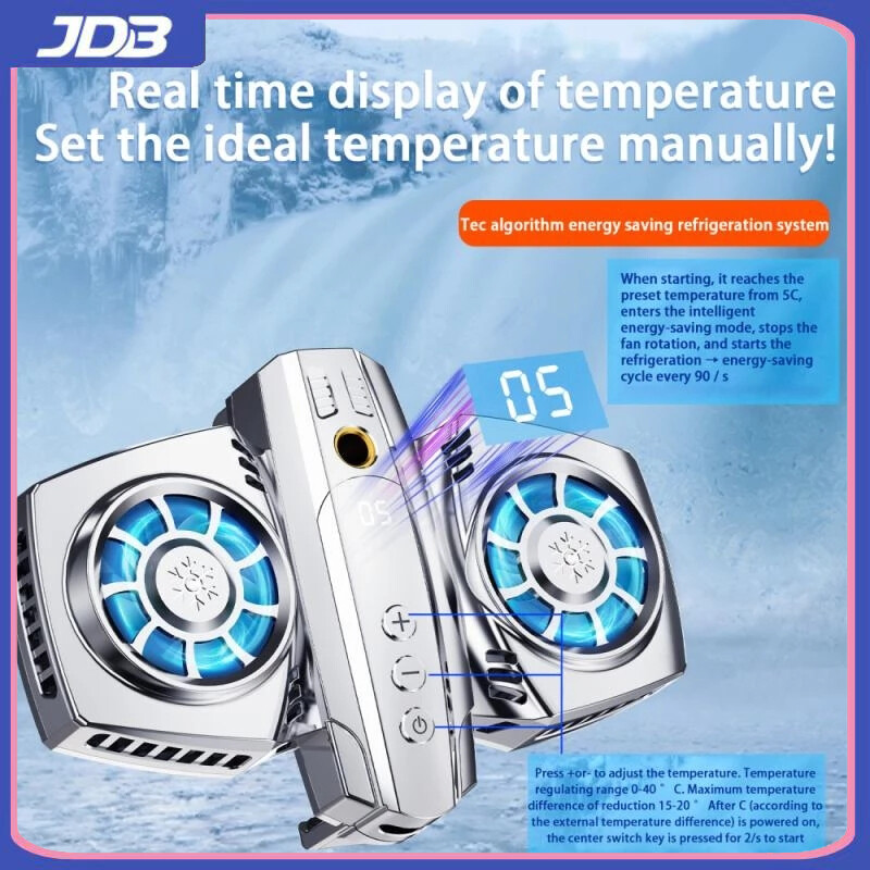 Quạt Tản Nhiệt Điện Thoại Di Động JDB K4 Quạt Làm Mát Kép Bán Dẫn Thông Dụng USB Có Đèn RGB Nhiều Màu Cho iPhone Xiaomi Huawei Samsung