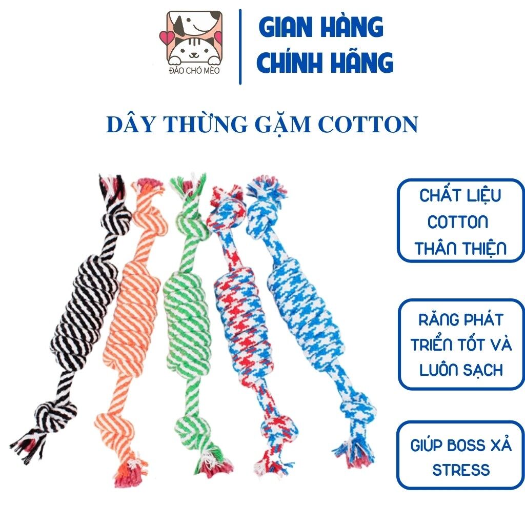 Đồ chơi chó gặm cắn bằng dây thừng cotton vệ sinh dành cho thú cưng - Đảo Chó Mèo