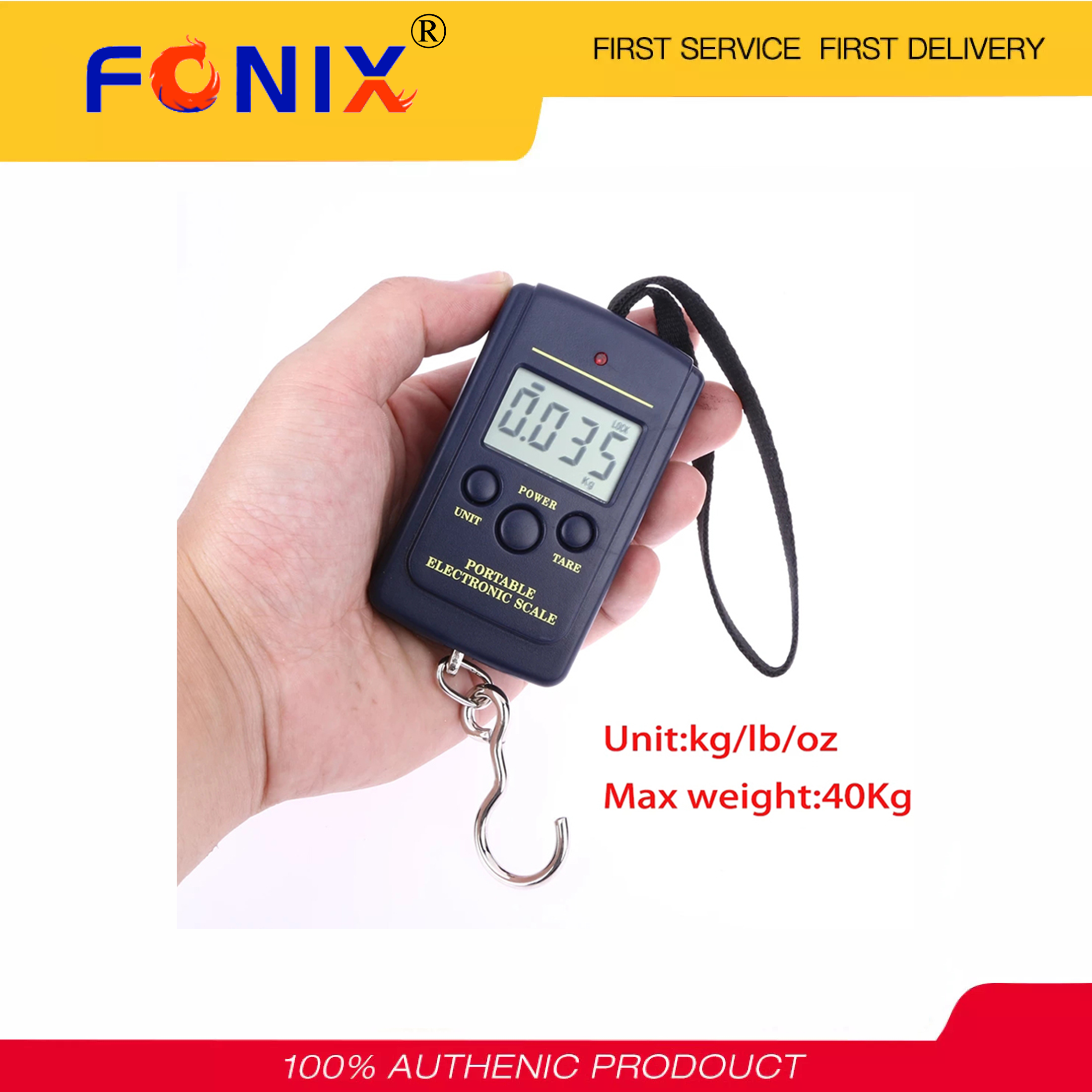[Hàng Có Sẵn] FONIX Cân Kỹ Thuật Số Mini 40Kg X 10G, Để Câu Cá Hành Lý Du Lịch Trọng Lượng Thép Cân Móc Treo Điện Tử Cầm Tay