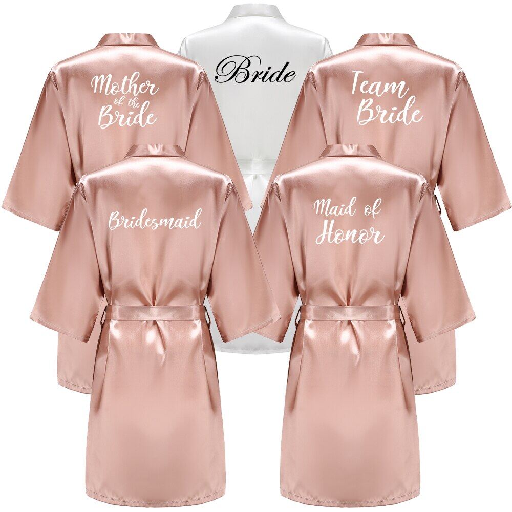 Wedding Bride Bridesmaid Robes for Women Bridal Party Gifts Team Dress