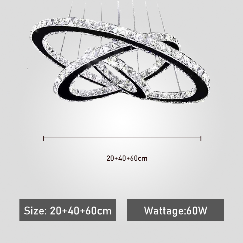 Nordic Modern Luxury Crystal Chandelier Dining Lights Ceiling Light Hanging Lamp Pendant Lamp 4 Ring Chandelier