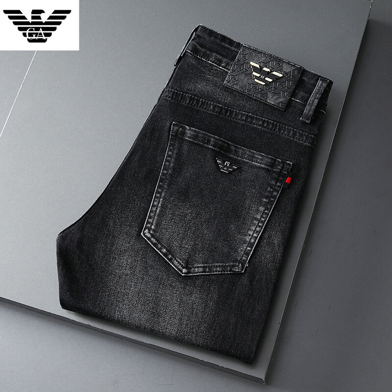 Mùa xuân mùa thu 2022 người đàn ông của thông minh đàn hồi jeans kinh doanh thời trang thẳng thường xuyên căng denim quần jeans nam cộng với kích thước 28-38