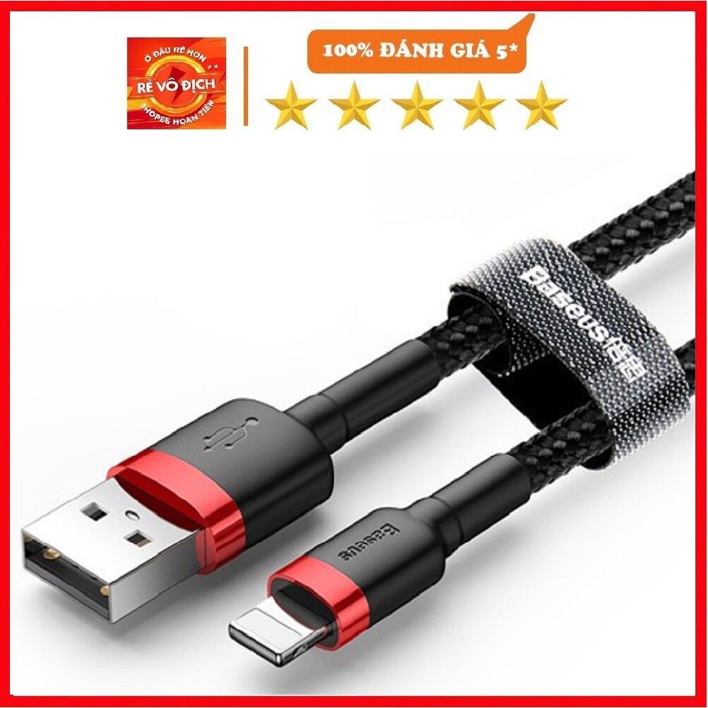 Cáp sạc nhanh lightning baseus, dây sạc iphone, ipad calklf-cv1 siêu bền - hàng chính hãng bảo hành 24 tháng