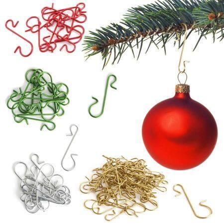 50pcs Christmas Ornament Metal S-Shaped Hooks Holders Christmas Tree Ball Pendant hanging Decoration for Home New Year