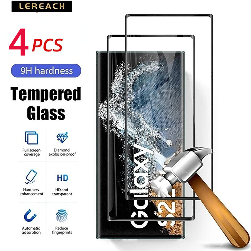 4 miếng phim lereach kính bảo vệ toàn bộ cho samsung galaxy s23 s23+ s22 s22+ plus kính cường lực miếng dán bảo vệ màn hình