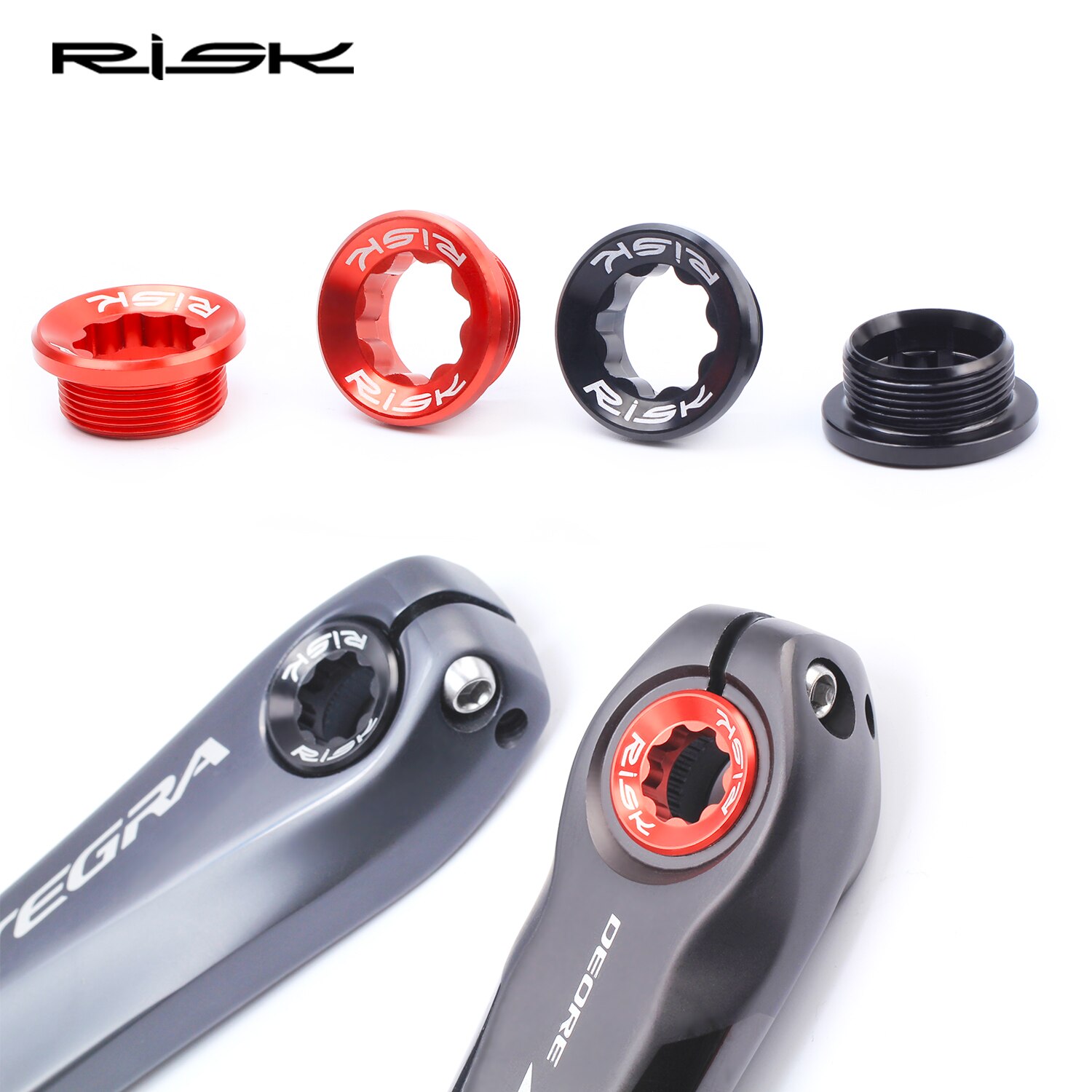 Risk nắp tay quay xe đạp vít tay quay hợp kim nhôm với đĩa răng tích hợp rỗng cho xe đạp leo núi đường cong trục trung tâm bb