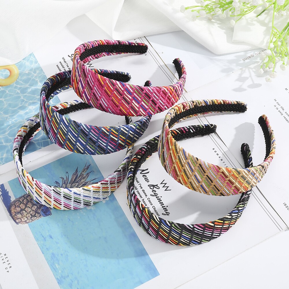 1 Chiếc Băng Đô Nữ Cổ Điển, Băng Đô Vải Kẻ Sọc Rộng Tay Dệt Phiên Bản Hàn Quốc Bờm Tóc Thời Trang Nữ Mũ