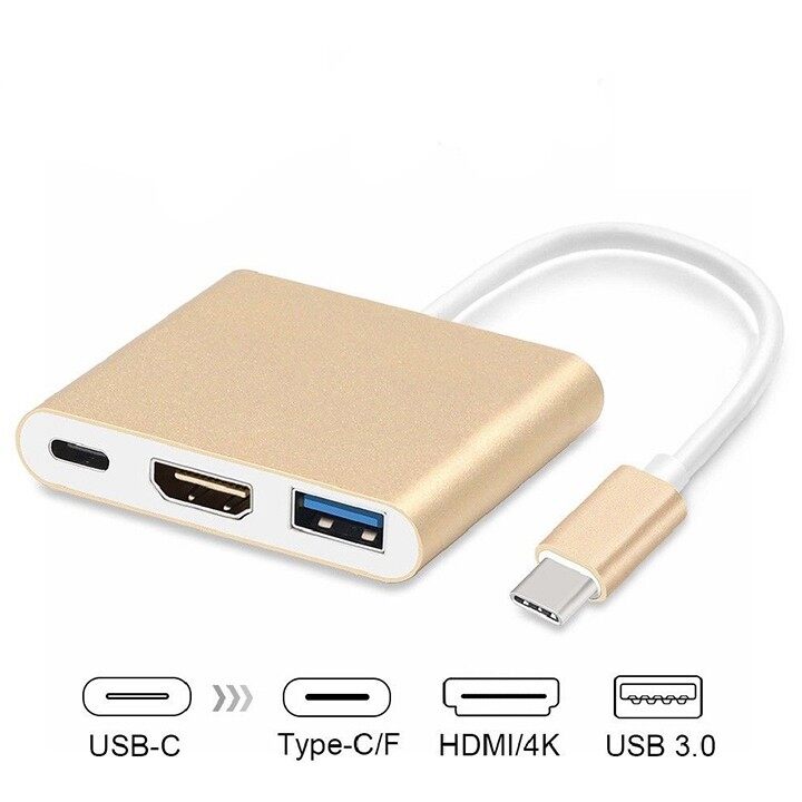 Đầu chuyển đổi type c usb 3.0 sang hdmi usb-c 4k 3 trong 1