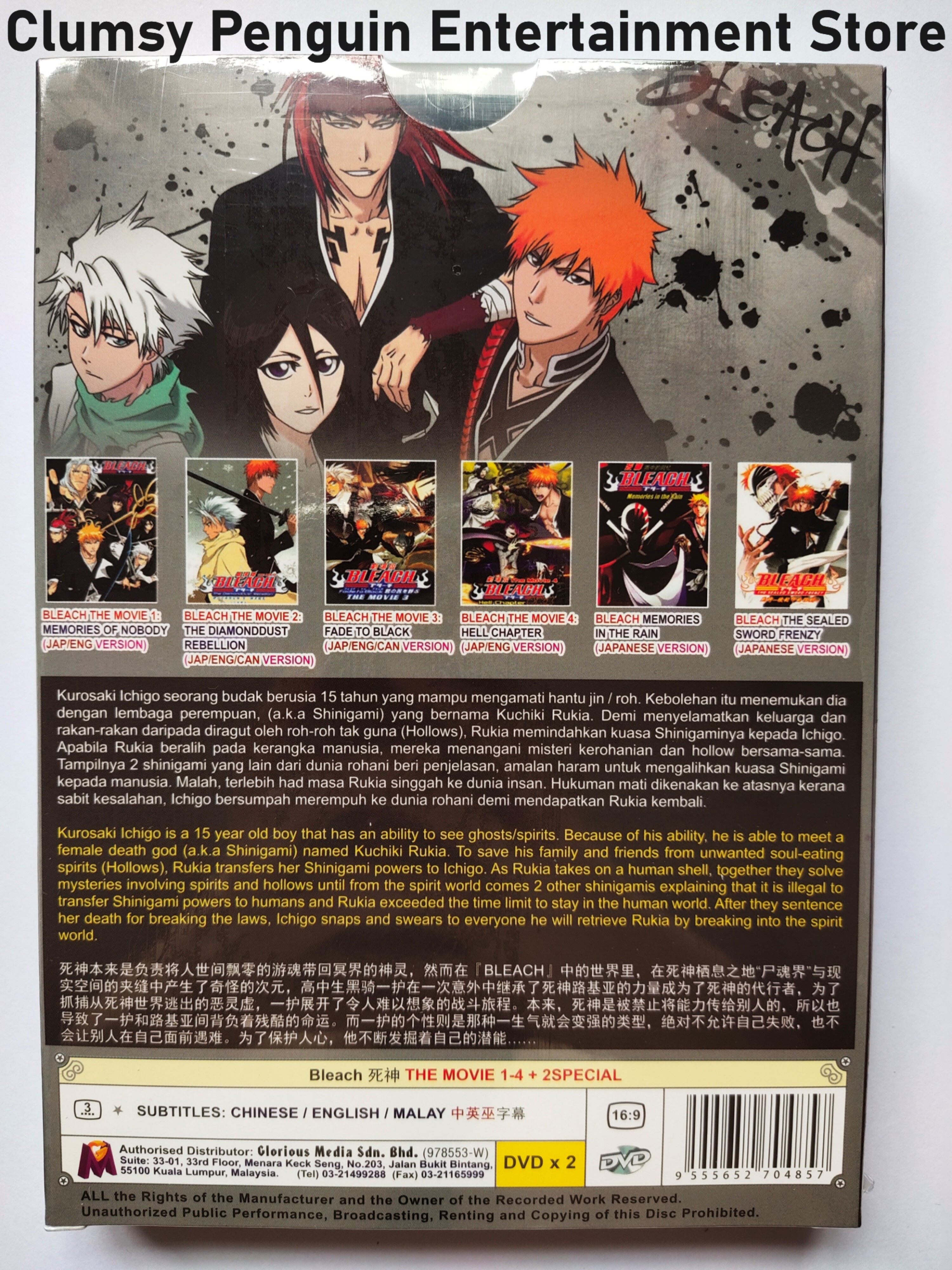 Anime DVD Bleach The Movie 1-4 + 2 Special | Lazada