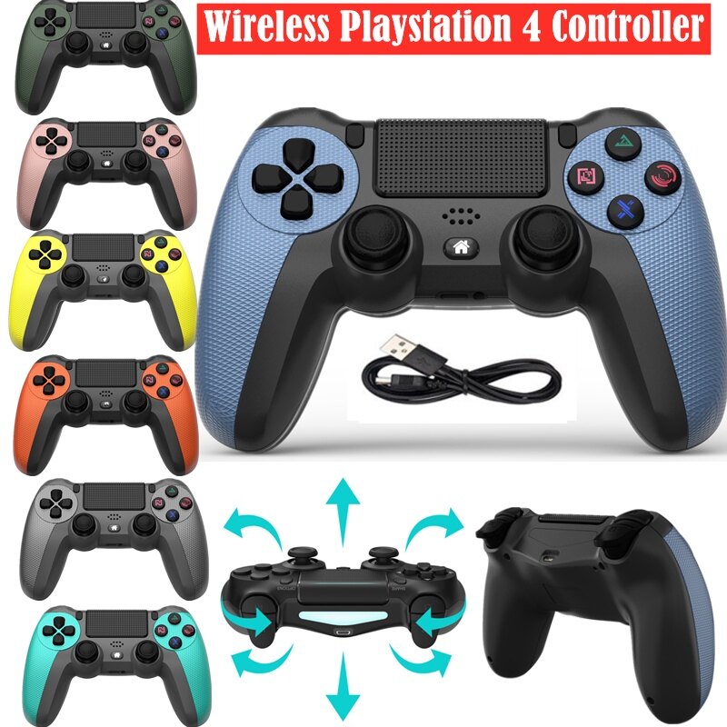 Bộ điều khiển trò chơi bluetooth không dây cho ps4 tay cầm chơi game playstation 4 cần điều khiển rung kép ps3 ps4/pro/slim/steam/điện thoại thông minh/máy tính bảng