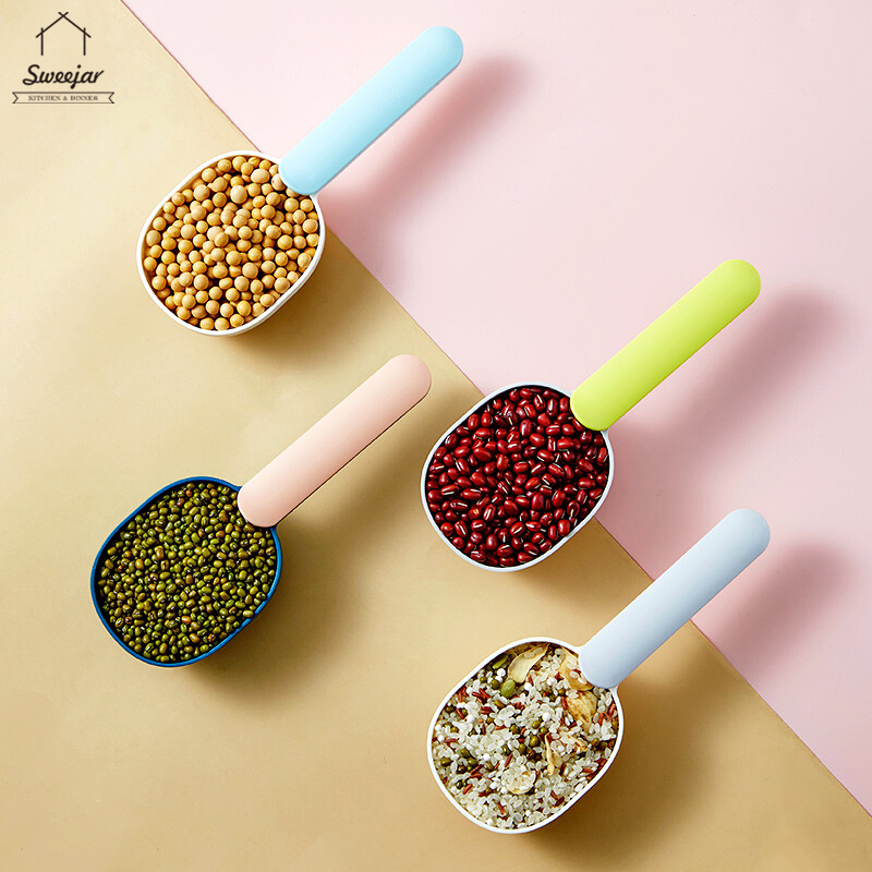 SWEEJAR MUỖNG CƠM ABS Gạo Đo Muôi Múc Canh Với Kẹp Niêm Phong 2in1 Dụng Cụ Nhà Bếp