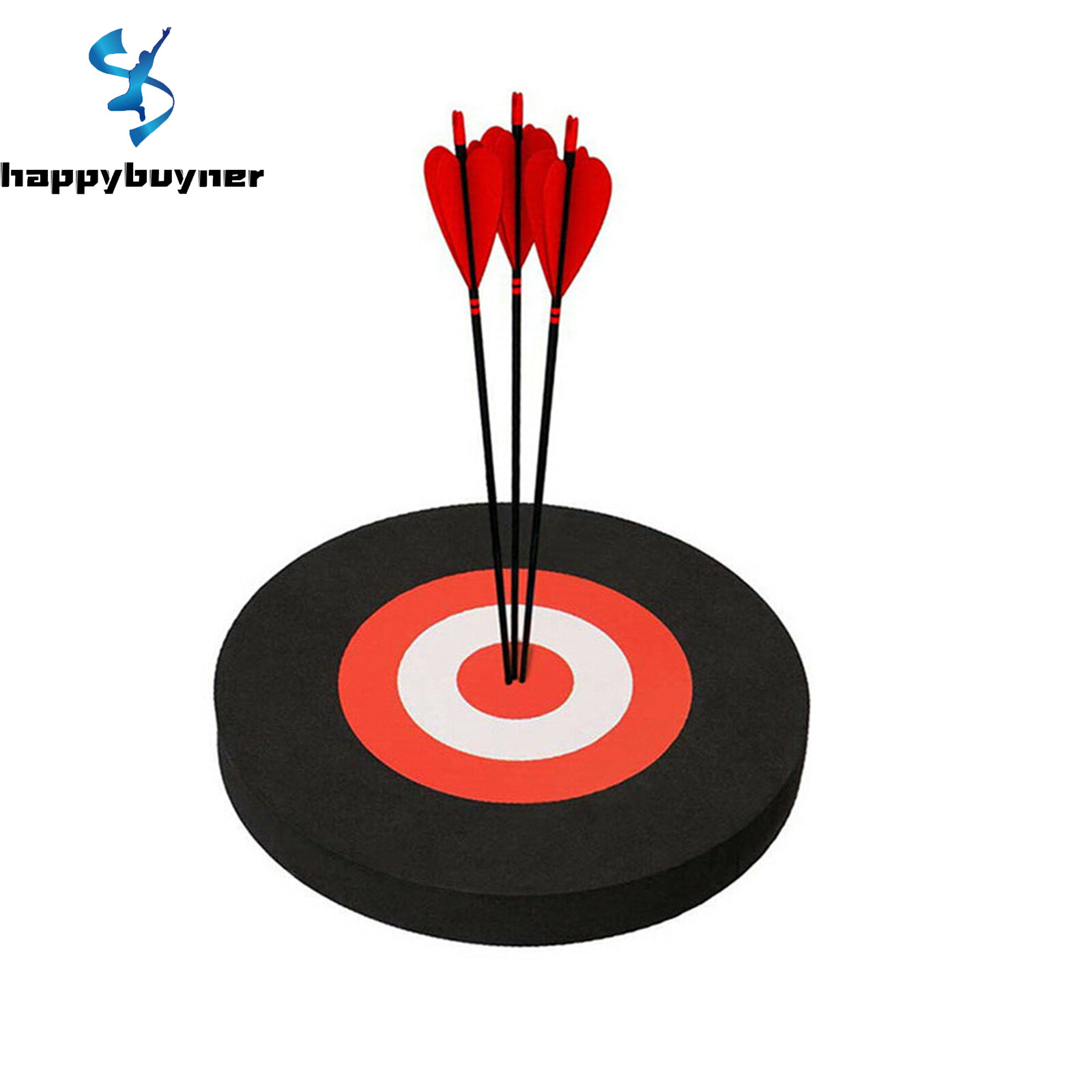 Happybuyner Target-Nơ Tự Phục Hồi Mũi Tên Nhẹ Bằng Xốp Eva Mục Tiêu Thực Hành Trò Chơi Di Chuyển 9,81,2 Inch (Màu Đen)