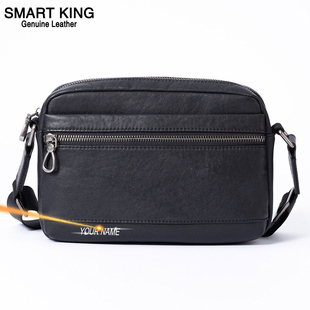 Smart King Messenger Bag for Men Multifunction Shoulder Bag Genuine Cow Leather Fashion Large Capacity Crossbody Bags 6681 ราคา 1,440 บาท*ส่งฟรี