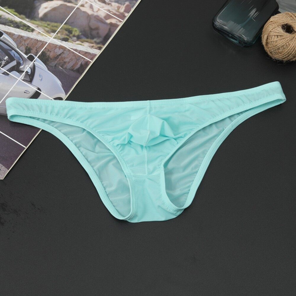 Túi Vải Lụa Lạnh Siêu Mỏng Gợi Cảm Cho Nam, Đồ Lót Bikini Quần Lót Mềm Cạp Thấp