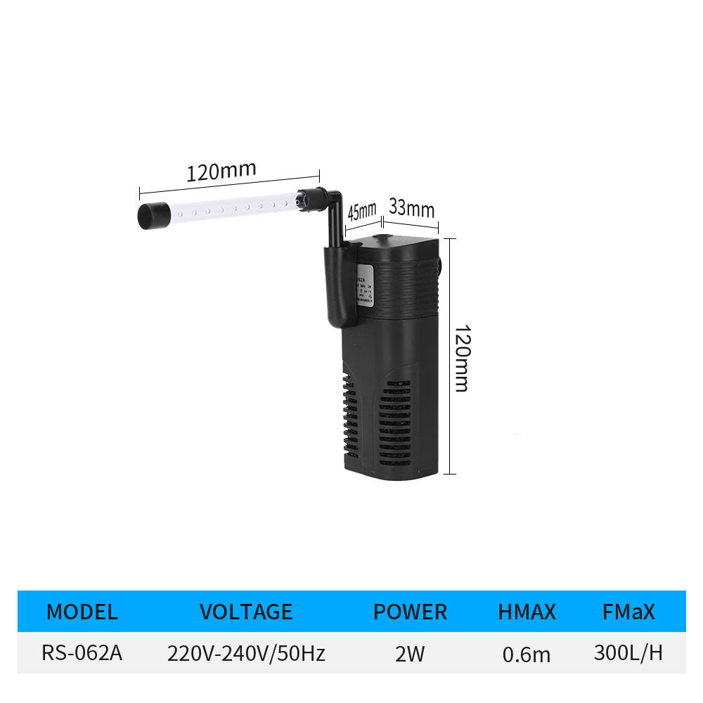 Emango 3 Trong 1 Bộ Lọc Nước Bể Cá Máy Bơm Chìm Với Chức Năng Lọc Oxy Tuần Hoàn Cho Máy Bơm Bể Cá Nư