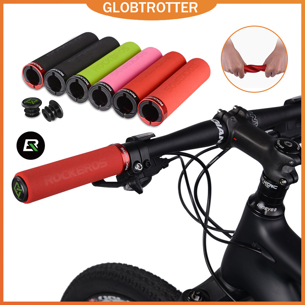 【COD & Ready Stock】RockBros MTB Mountain Bike Grips Cycling Bicycle Soft Handlebar Grips Plug included Bike Accessories
