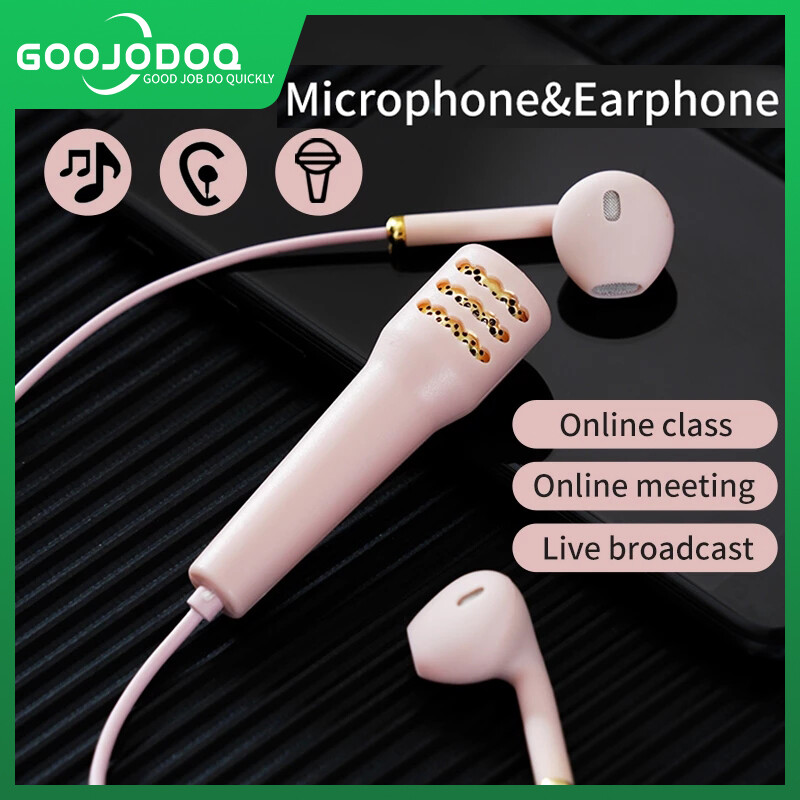Goojodoq Tai Nghe Có Dây Karaoke 2 Trong 1 Có Micro Thao Tác Điều Khiển Bài Hát Trực Tiếp Điện Thoại Di Động