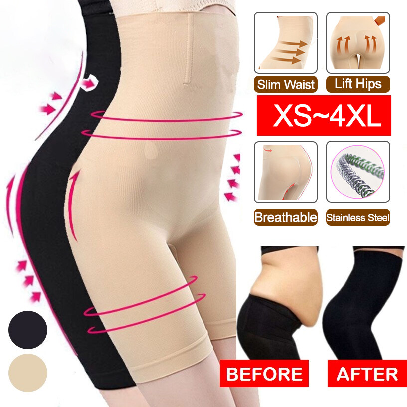 Flat Belly Sheathing Panties Seamless High Waist Butt Lifter Underwear  Lower Abdomen For Women Waits Trainer Body Shaper size M Color Black