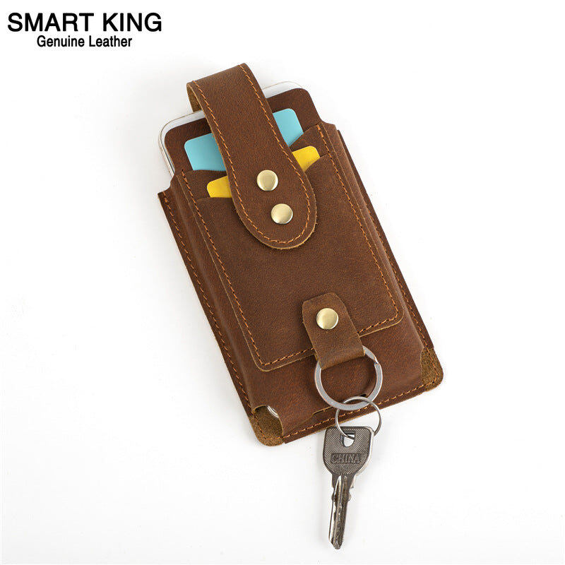 Smart king túi đeo hông mới cho nam túi đựng điện thoại đeo thắt lưng thời trang xu hướng bằng da bò thật